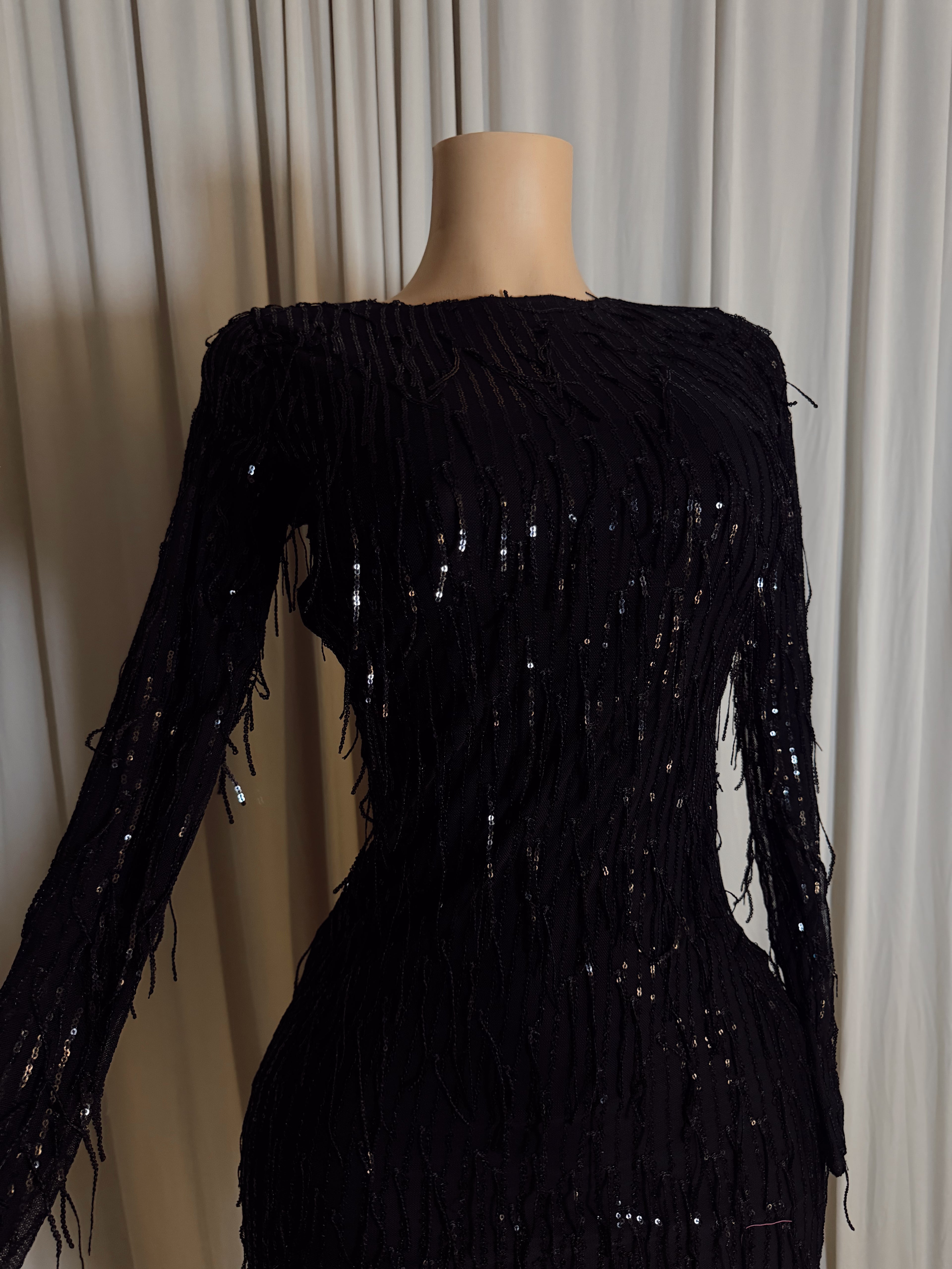 Dallas sequin fringe dress