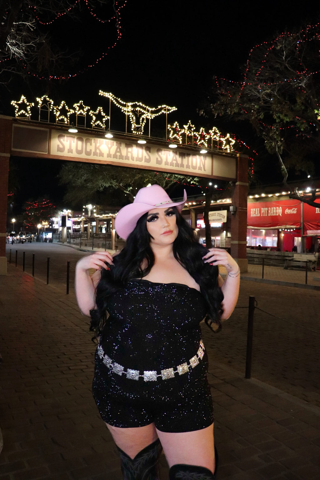 Texas rhinestone romper | PLUS