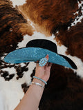 Turquoise Bottom rhinestone hat