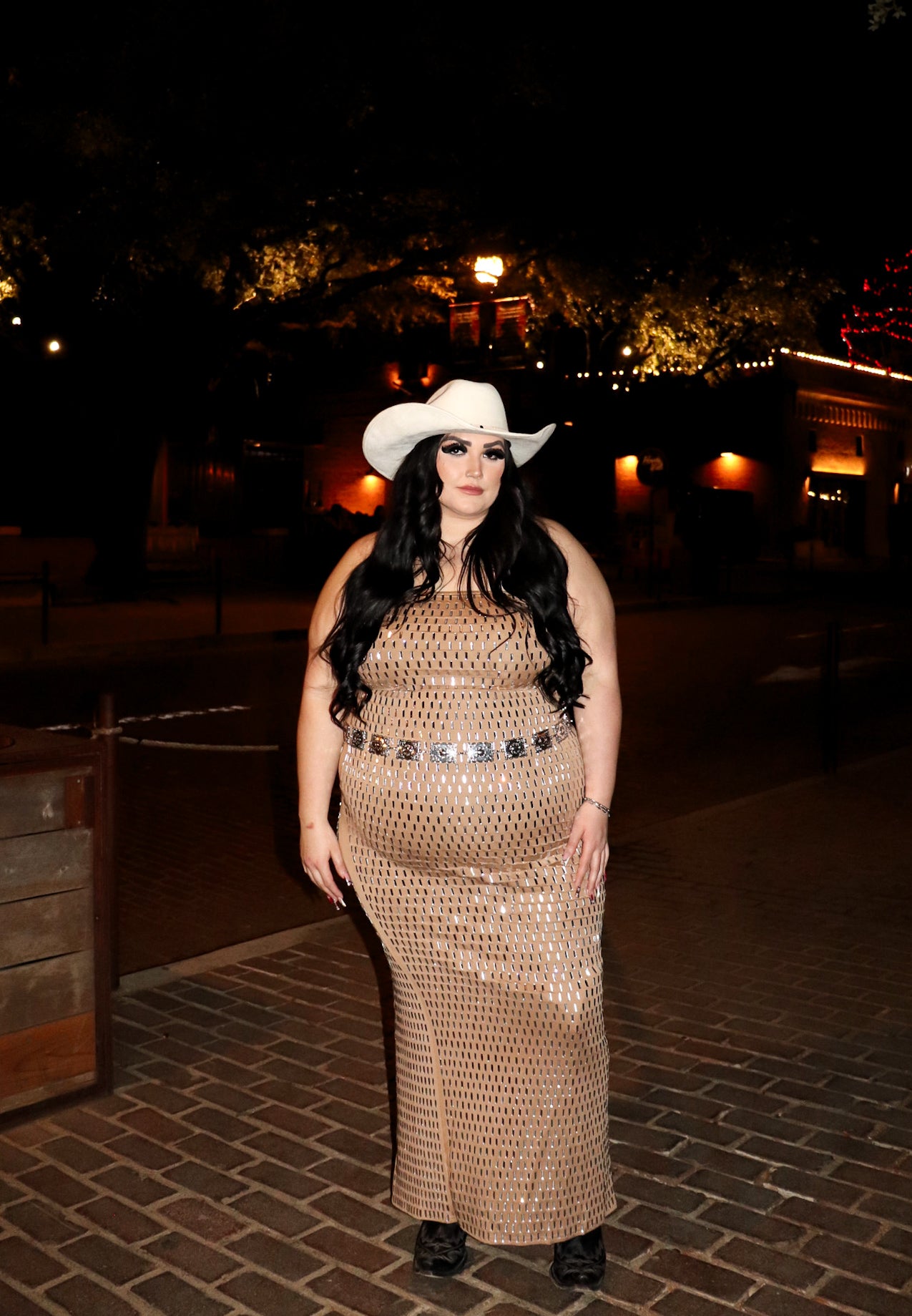 Whiskey Bent rhinestone maxi dress | PLUS