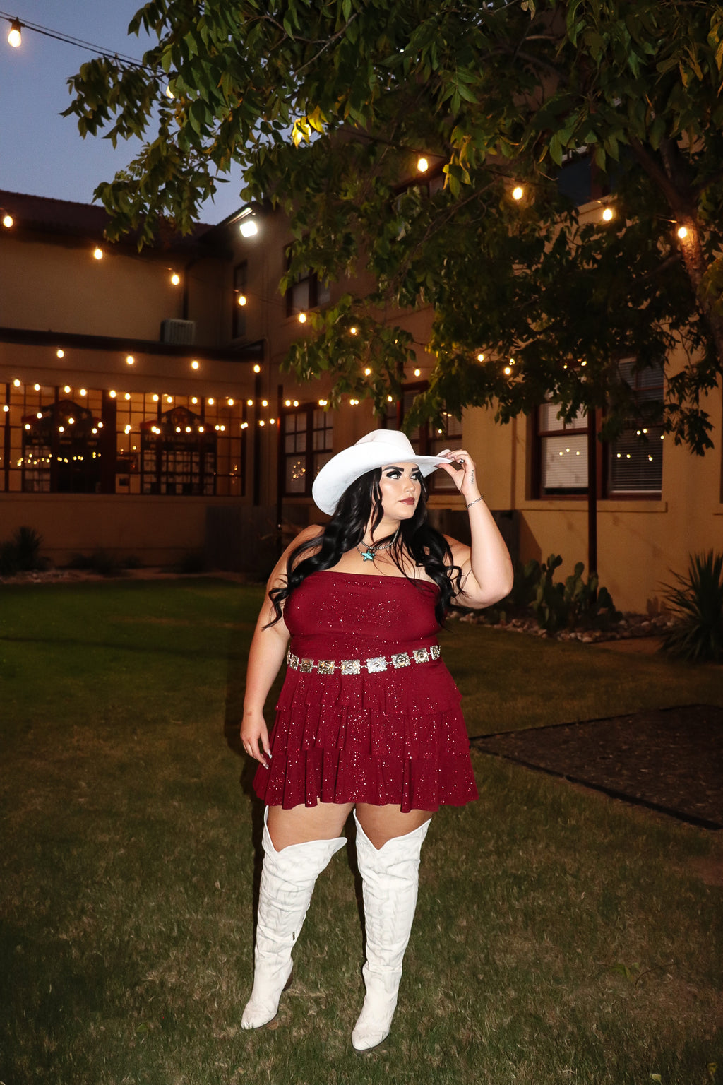 Ruby glitter dress | PLUS
