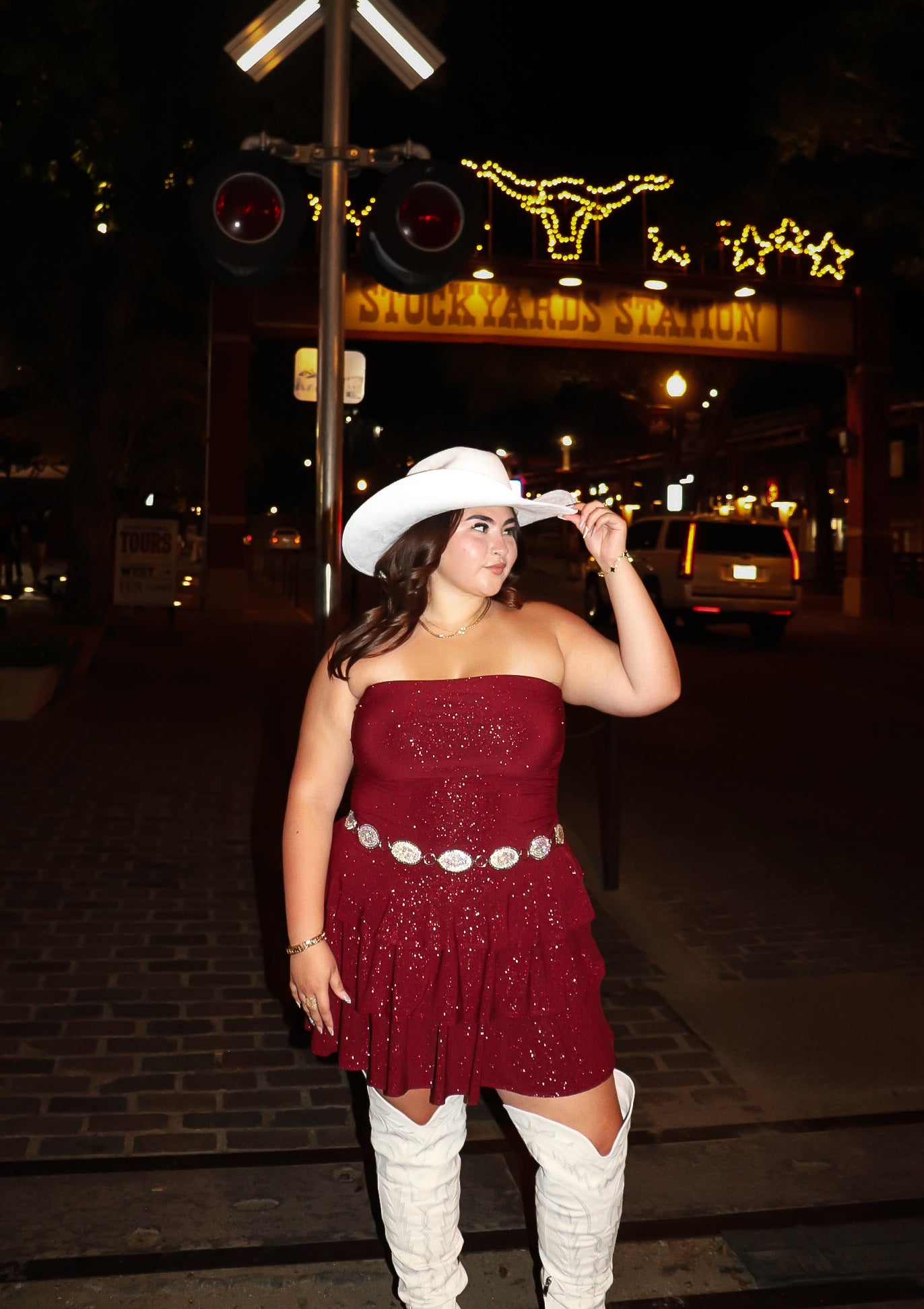 Ruby glitter dress | PLUS