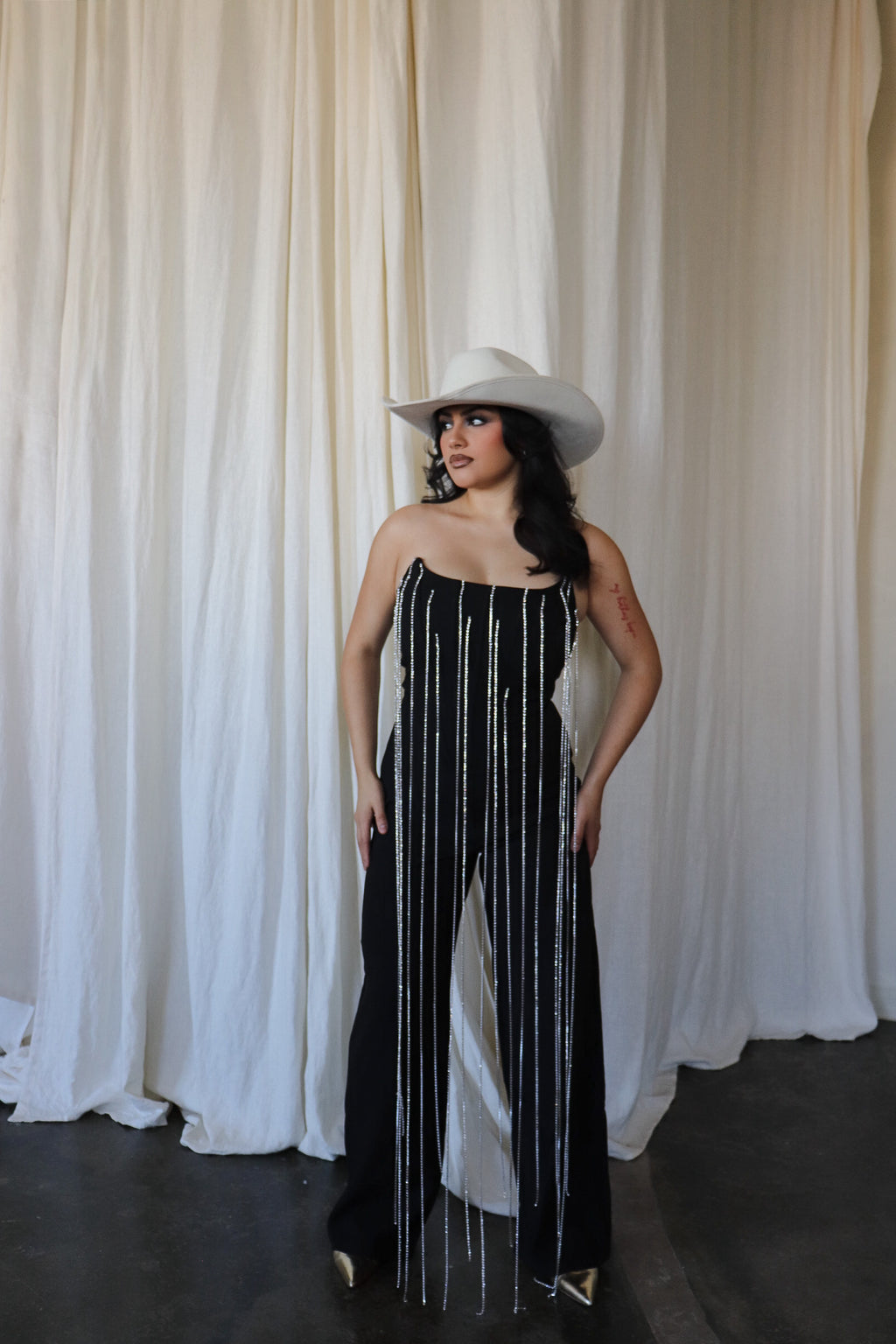 Delta rhinestone jumpsuit