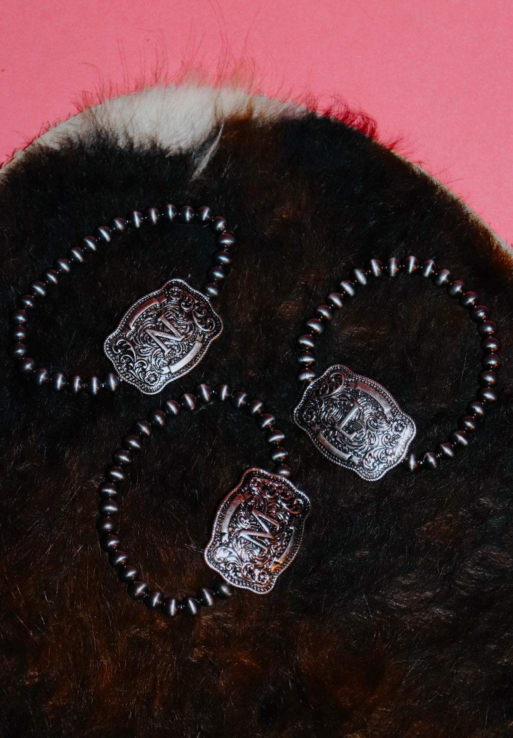 Buckle initial bracelet