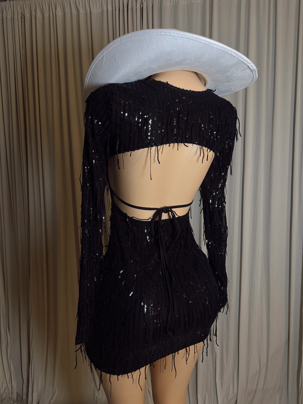 Dallas sequin fringe dress