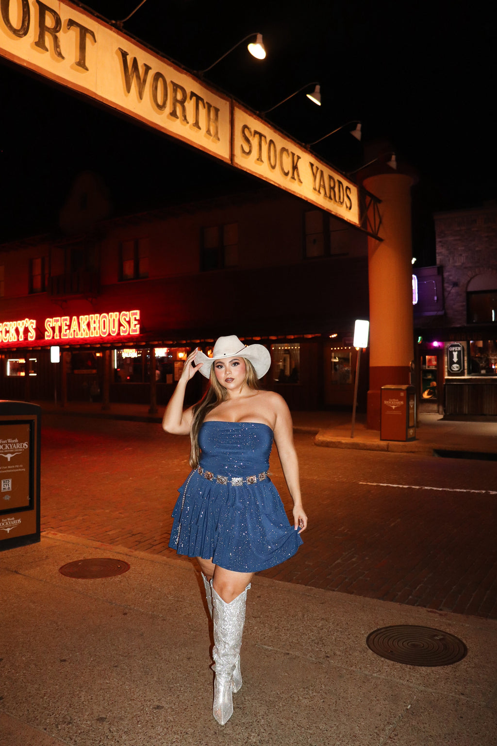 Meet me at the Stockyards glitter dress | PLUS