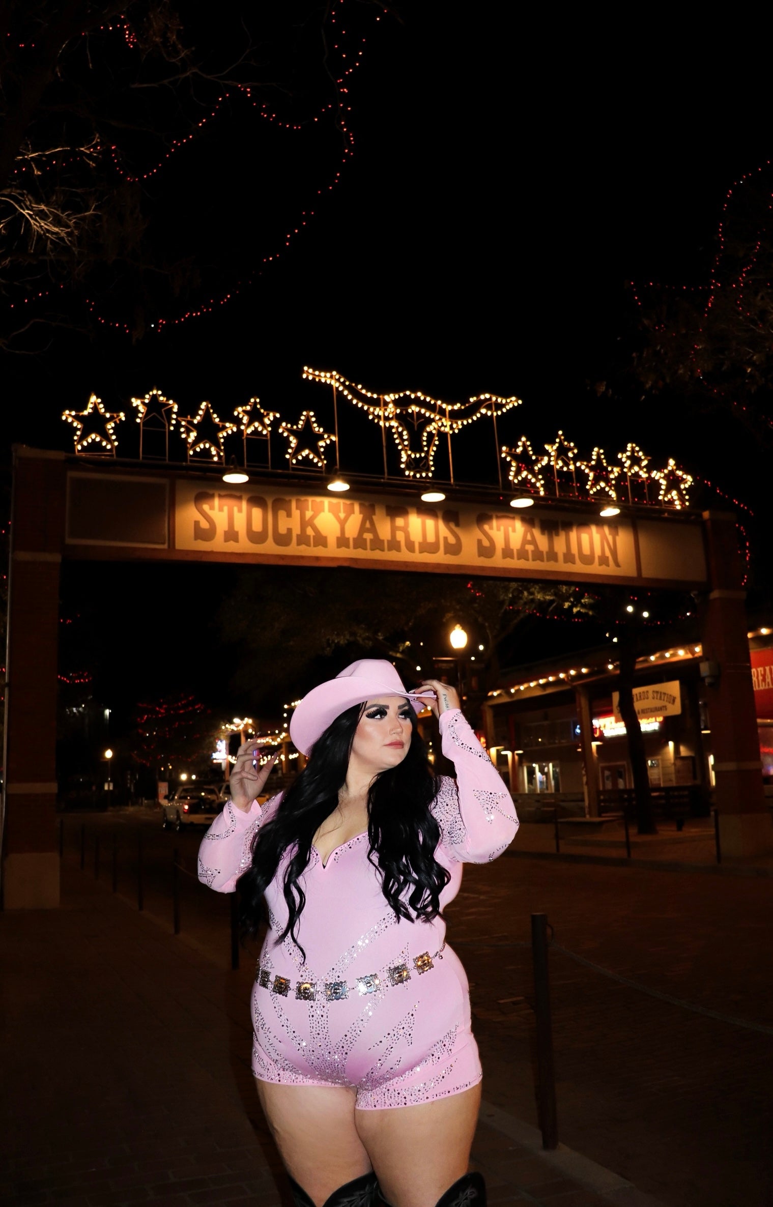 Jolene rhinestone romper | PLUS