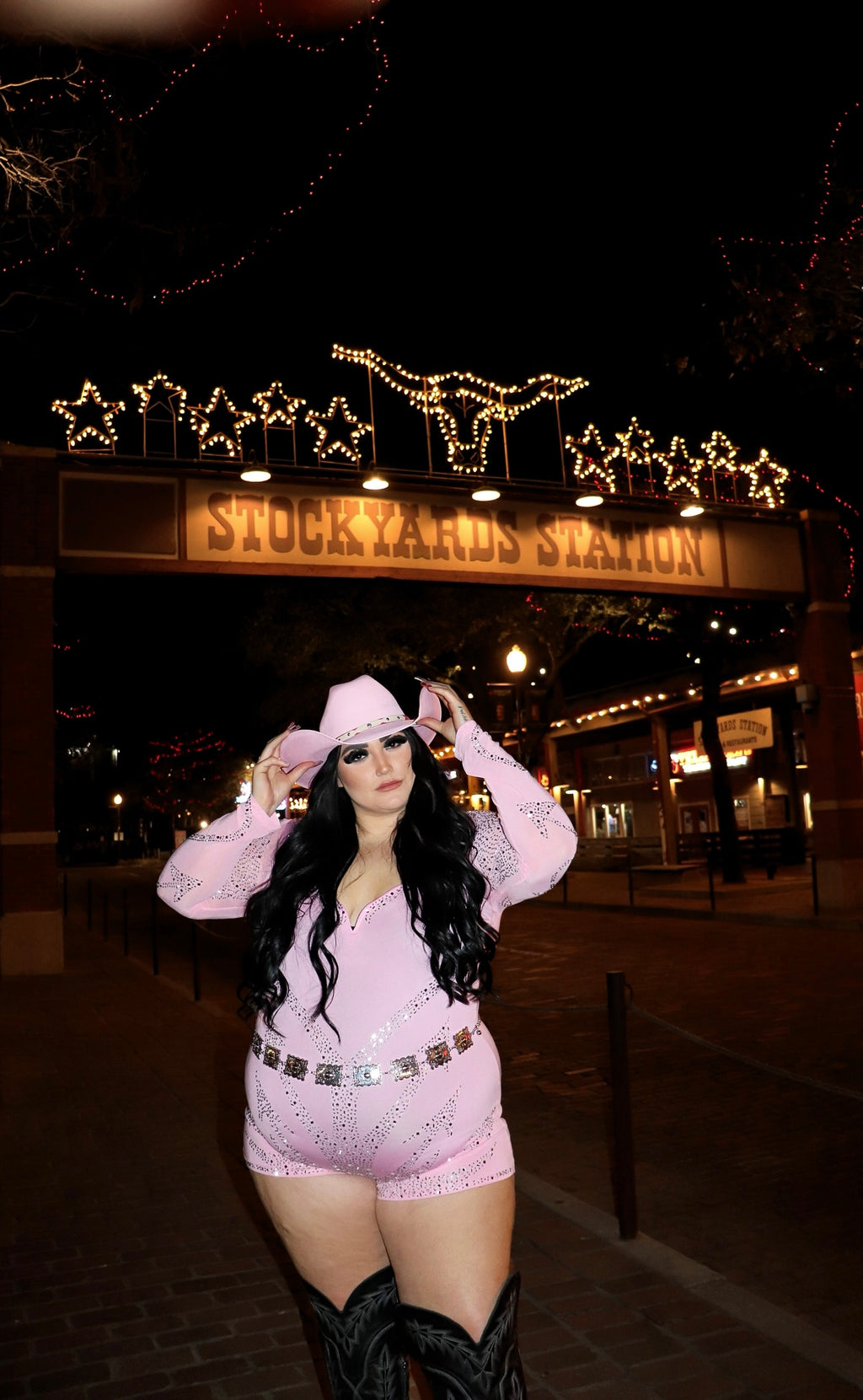 Jolene rhinestone romper | PLUS