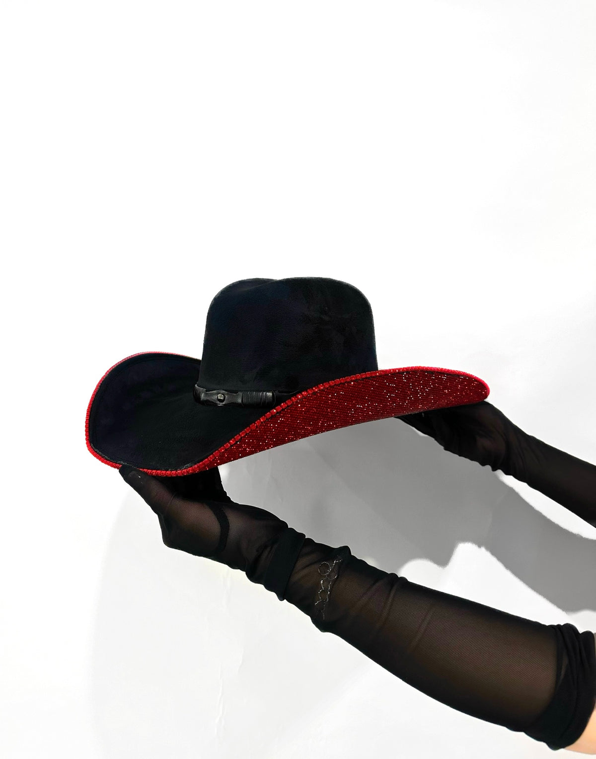 Hat Bottom View Red Bottom rhinestone hat – Rodeo Couture